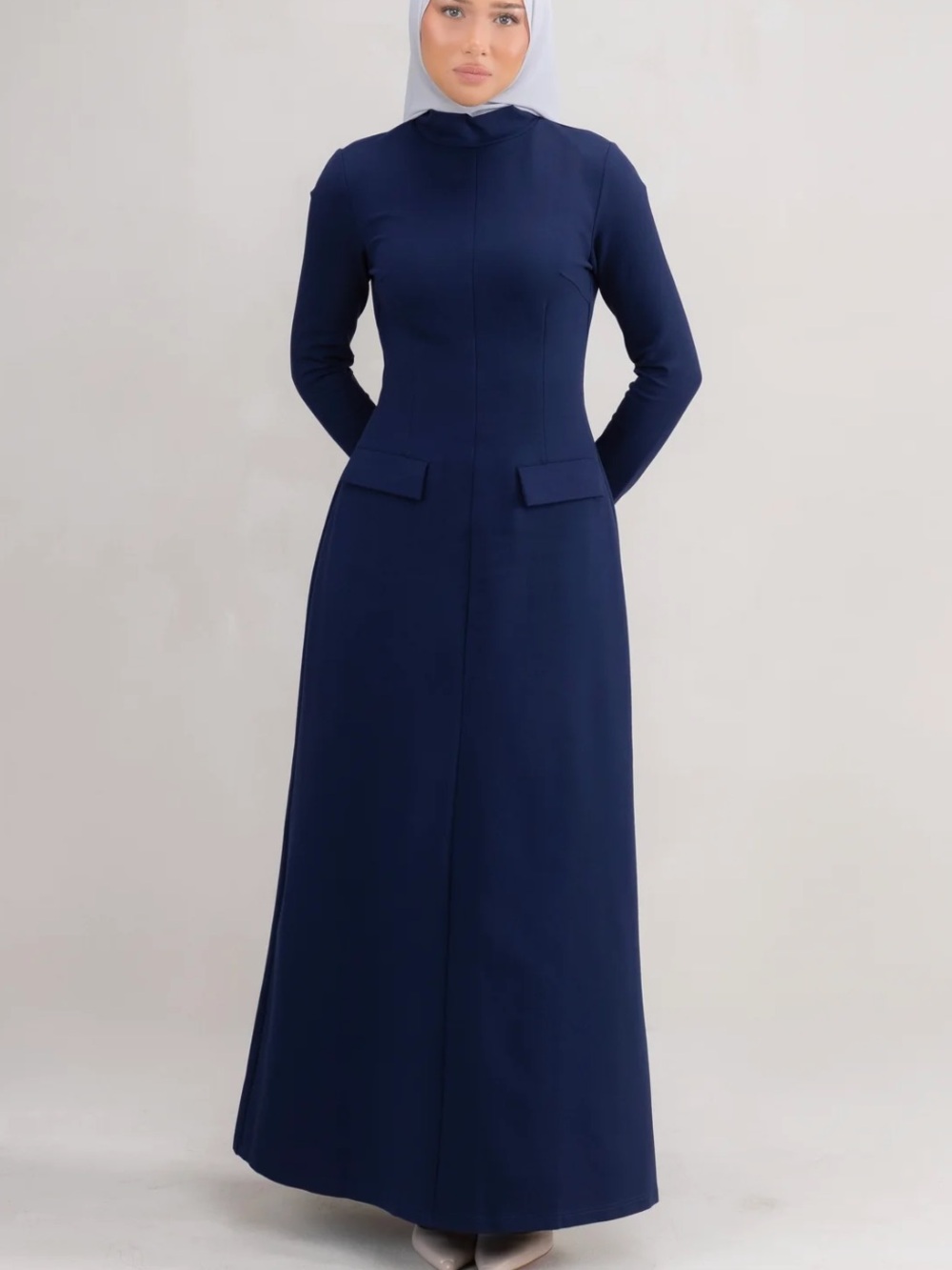 Sold Out Batul The Collection Navy Long Sleeve Modest Maxi Dress